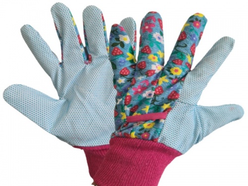 Work Gloves Medium Size 'Pink Spotty' Briers Seed and Weed Garden 